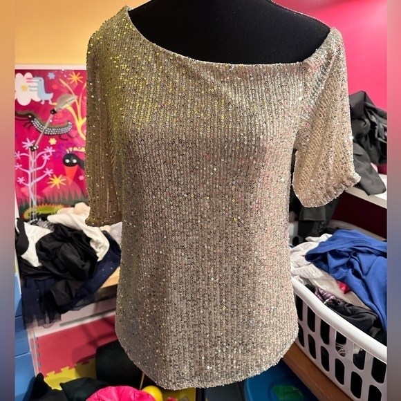 Lipsy new with tags dressy shirt glitters woman's size XS - Picture 1 of 8